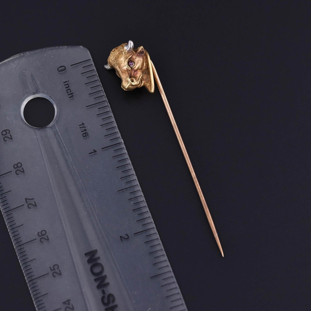Antique Bull Stickpin of 14k Gold - Trademark Antiques