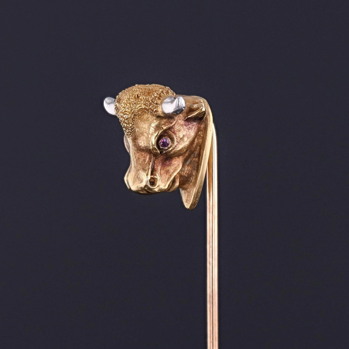 Antique Bull Stickpin of 14k Gold - Trademark Antiques