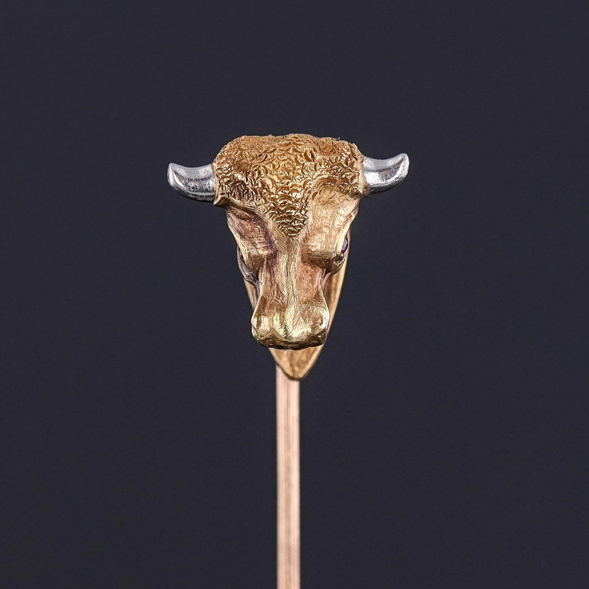Antique Bull Stickpin of 14k Gold - Trademark Antiques