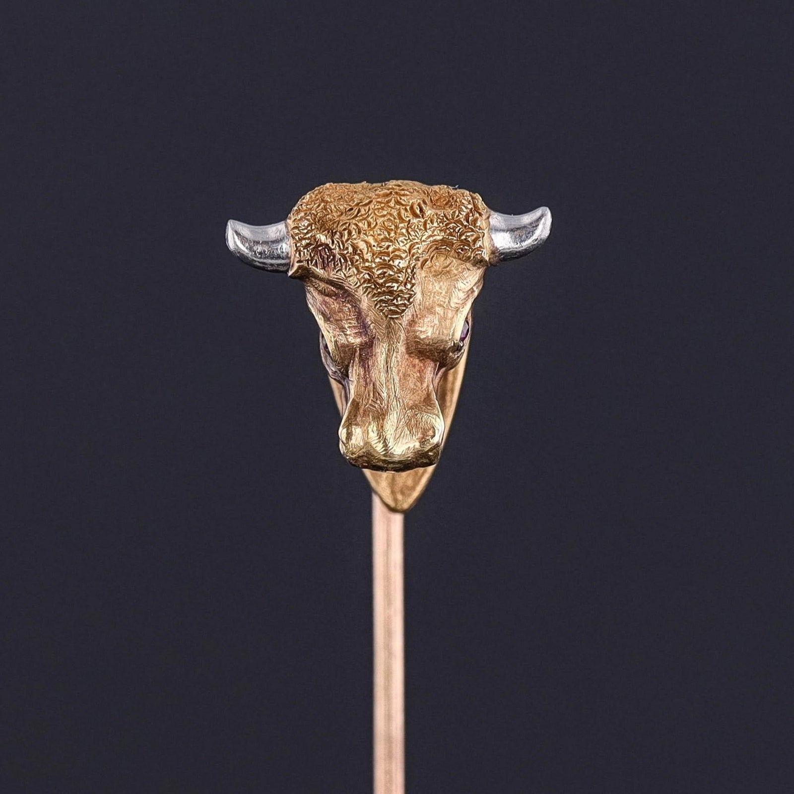Antique Bull Stickpin of 14k Gold - Trademark Antiques