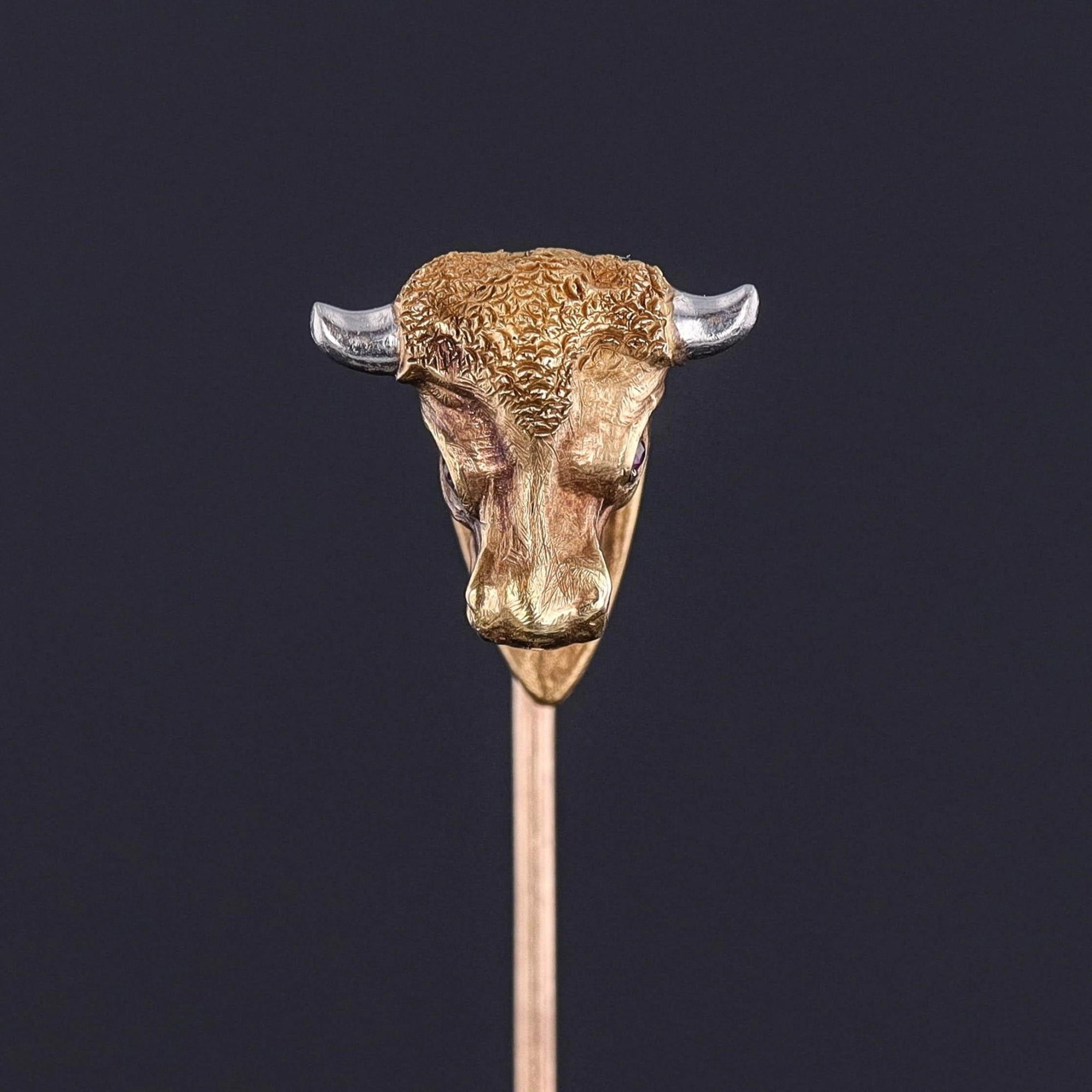 Antique Bull Stickpin of 14k Gold - Trademark Antiques