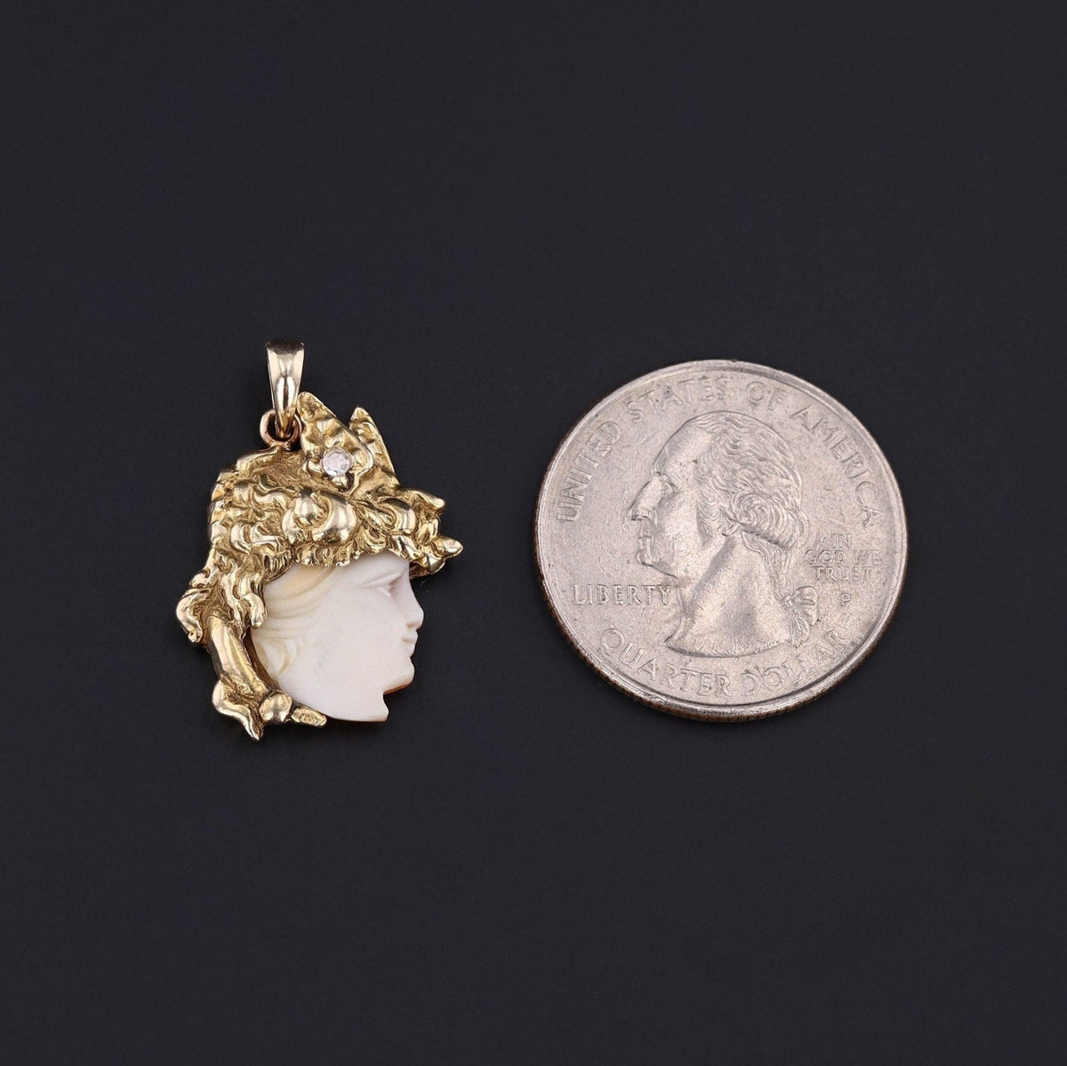 Antique Cameo Conversion Pendant of 14k Gold - Trademark Antiques