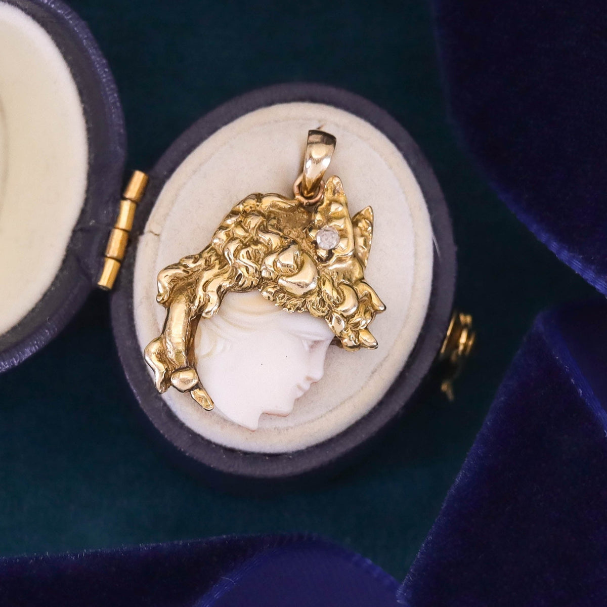 Antique Cameo Conversion Pendant of 14k Gold - Trademark Antiques
