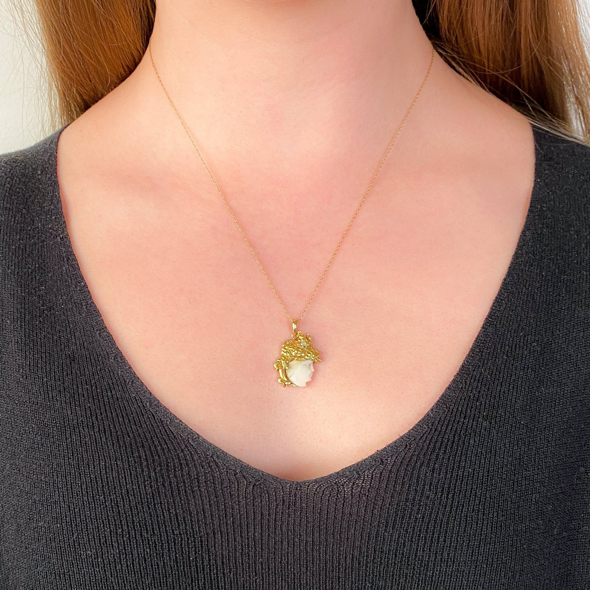 Antique Cameo Conversion Pendant of 14k Gold - Trademark Antiques