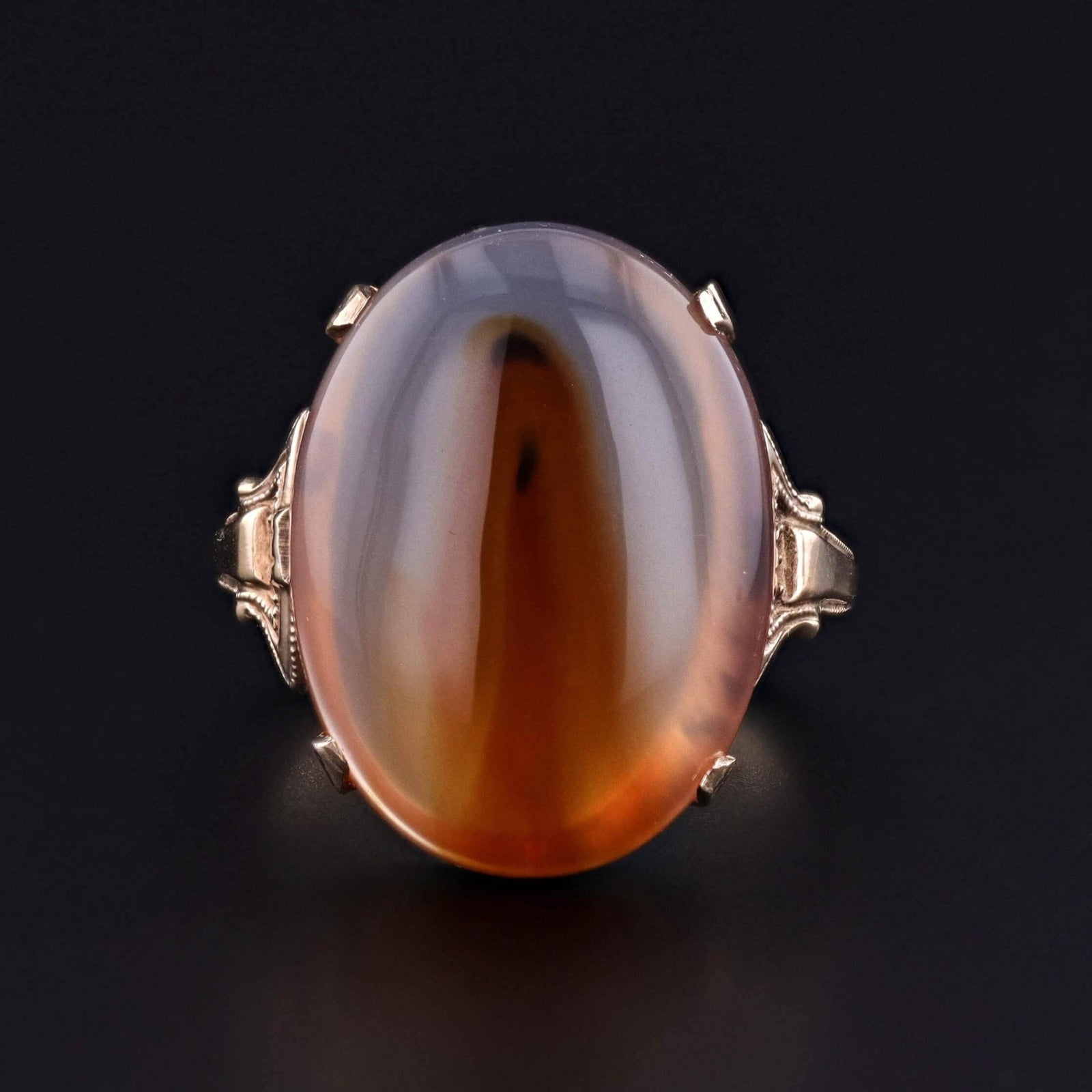 Antique Carnelian Agate Ring of 10k Gold - Trademark Antiques