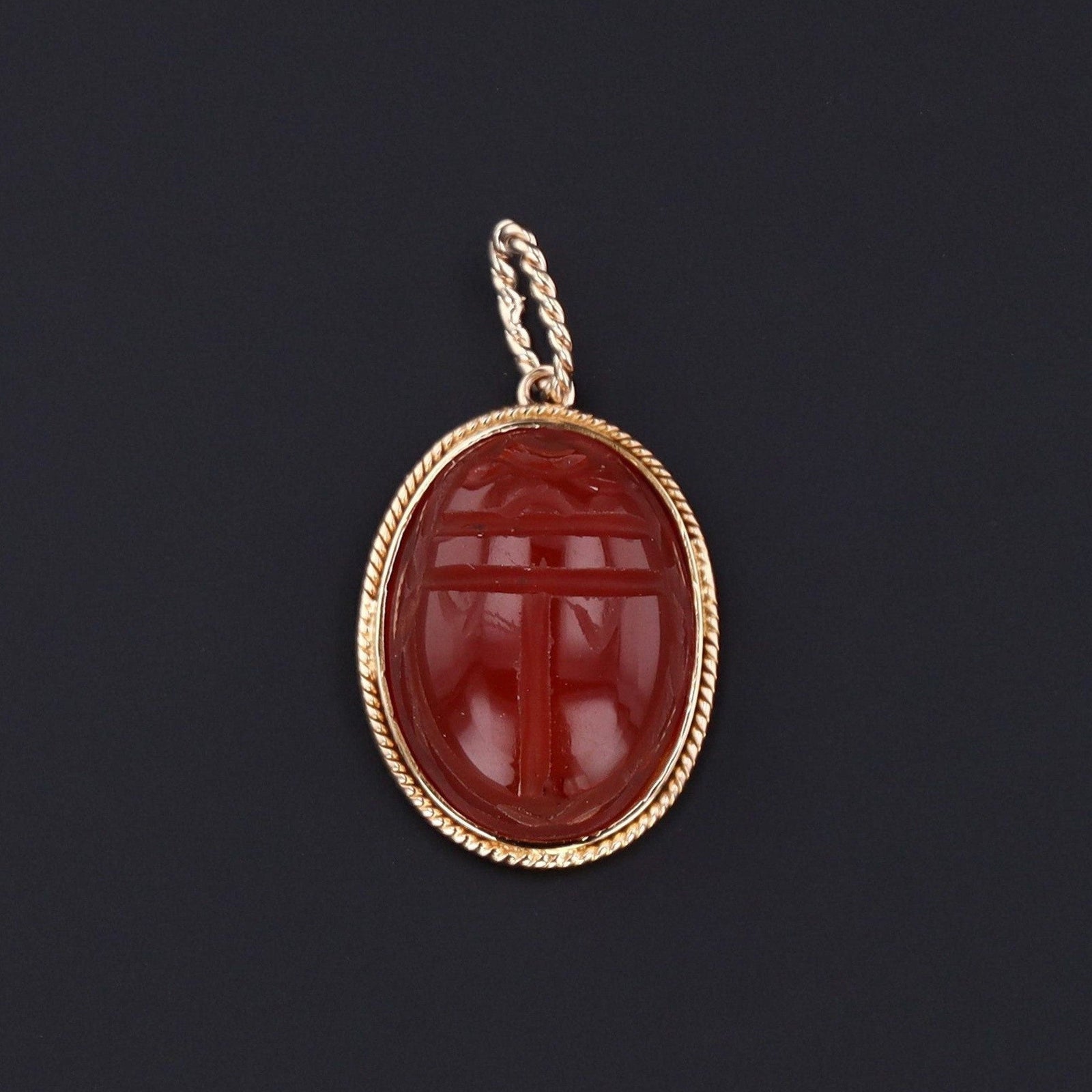 Antique Carnelian Conversion Charm of 14k Gold - Trademark Antiques