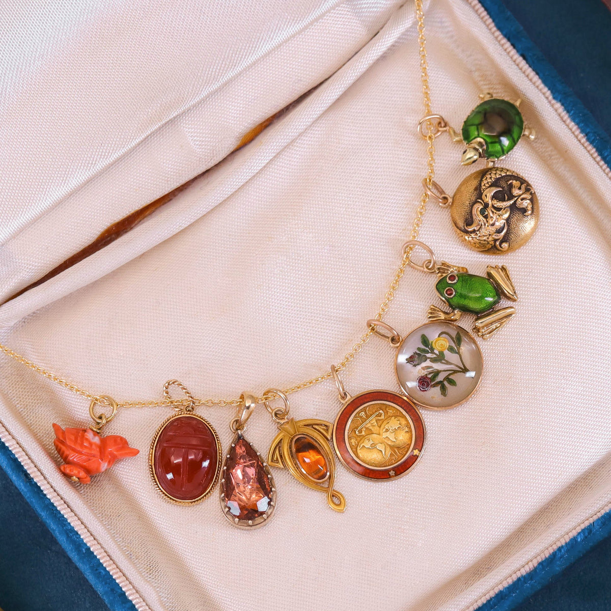 Antique Carnelian Conversion Charm of 14k Gold - Trademark Antiques