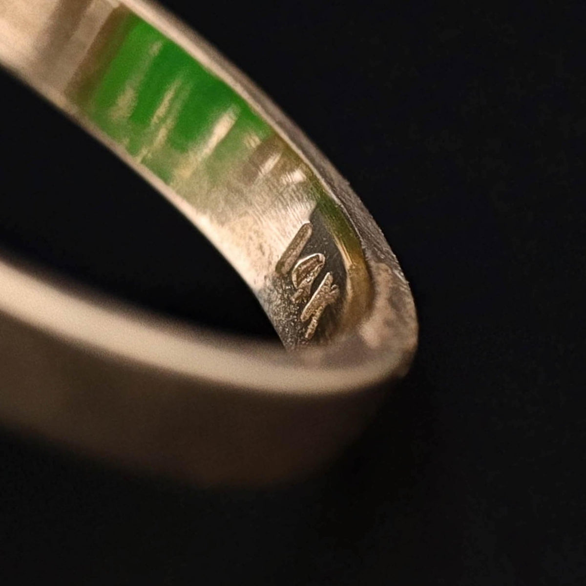 Antique Carved Jadeite and Enamel Ring of 14k Gold - Trademark Antiques