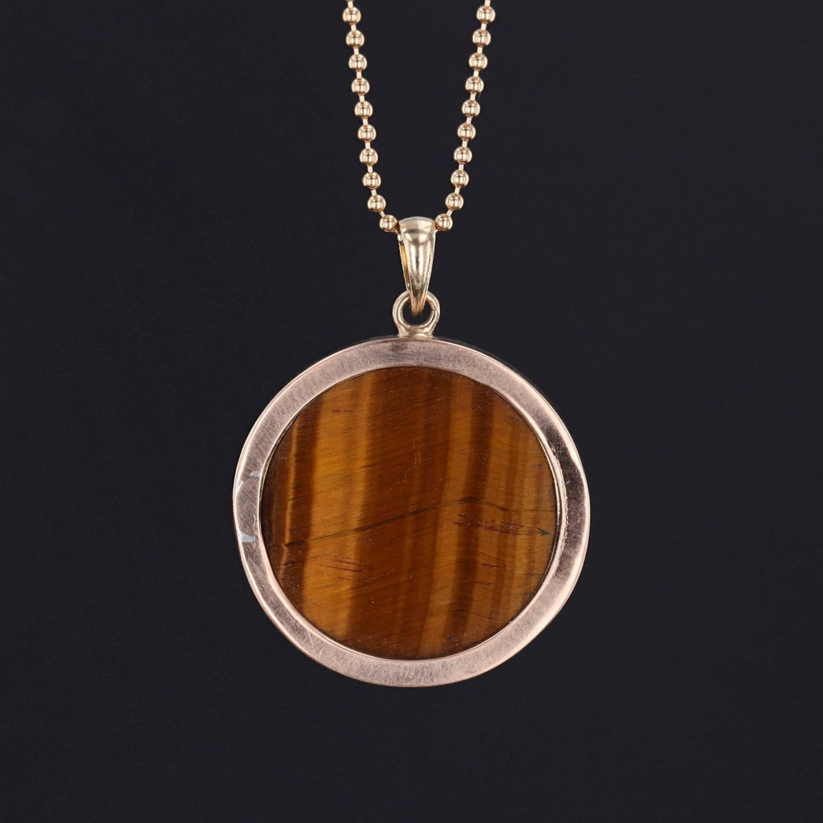 Antique Carved Tiger's Eye Pharaoh Pendant of 14k Gold - Trademark Antiques