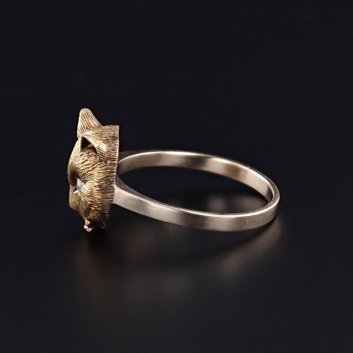 Antique Cat Ring of 14k Gold - Trademark Antiques
