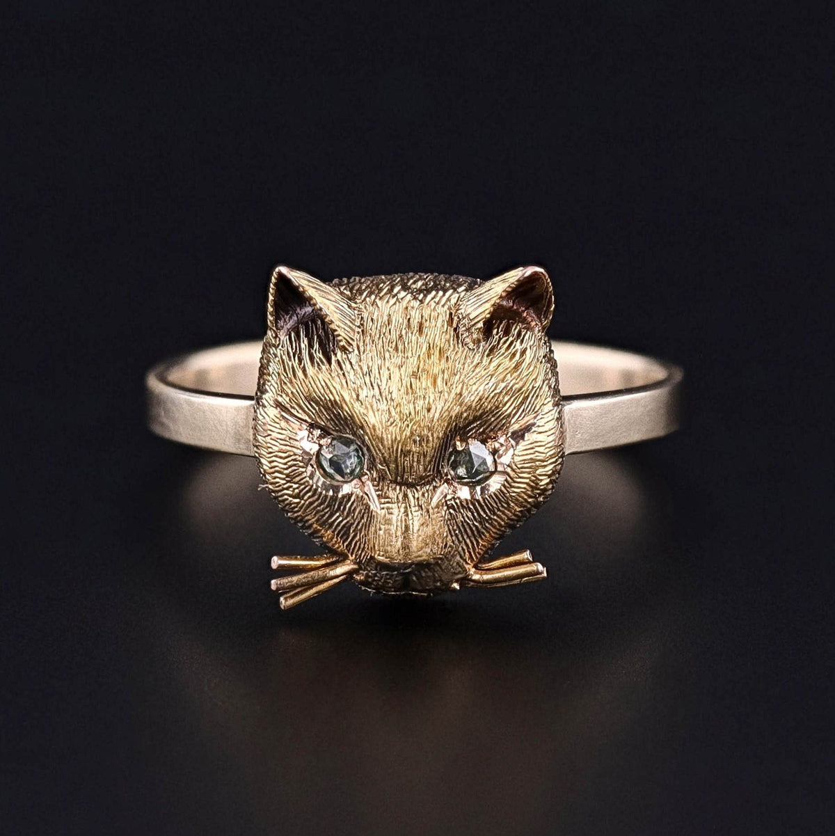 Antique Cat Ring of 14k Gold - Trademark Antiques