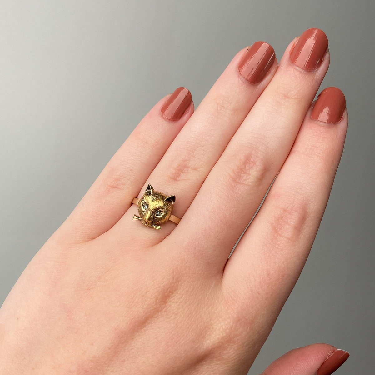 Antique Cat Ring of 14k Gold - Trademark Antiques