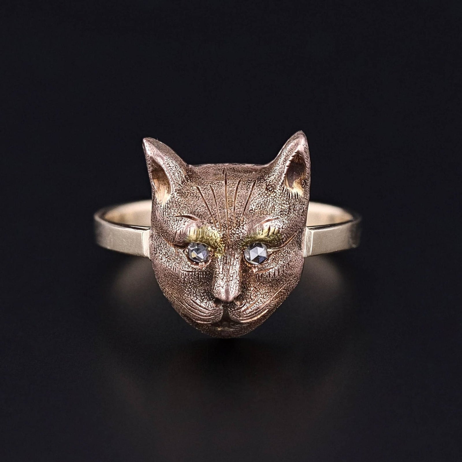 Antique Cat Ring of 14k Gold - Trademark Antiques