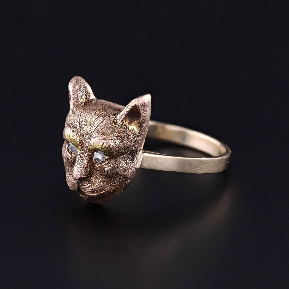 Antique Cat Ring of 14k Gold - Trademark Antiques