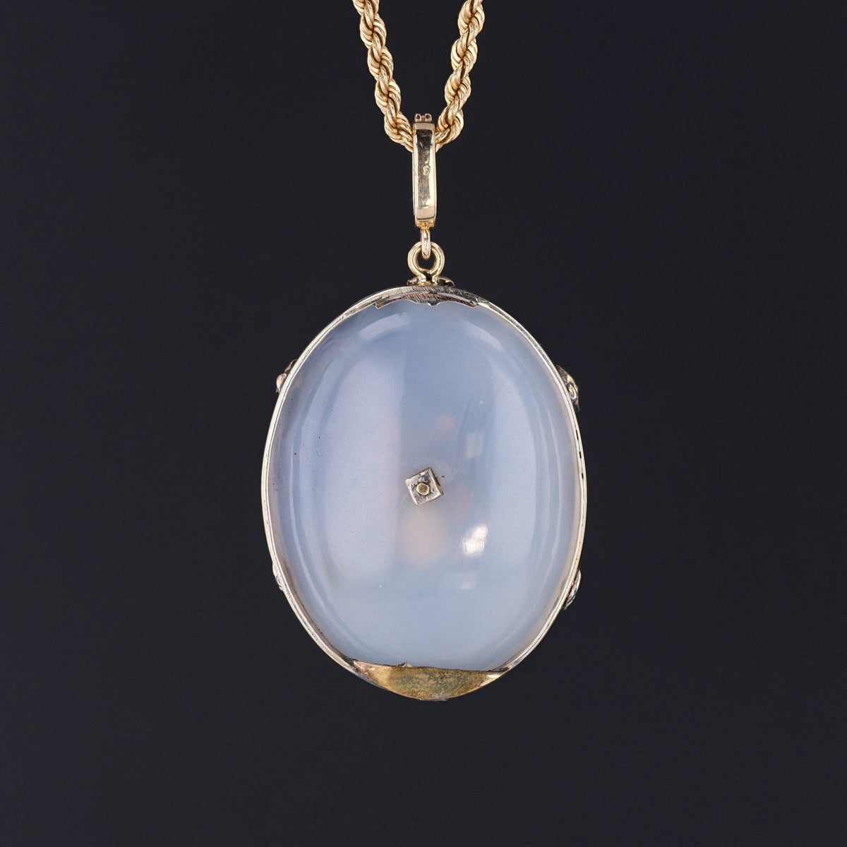 Antique Chalcedony and Gemstone Bug Pendant on 14k Gold - Trademark Antiques
