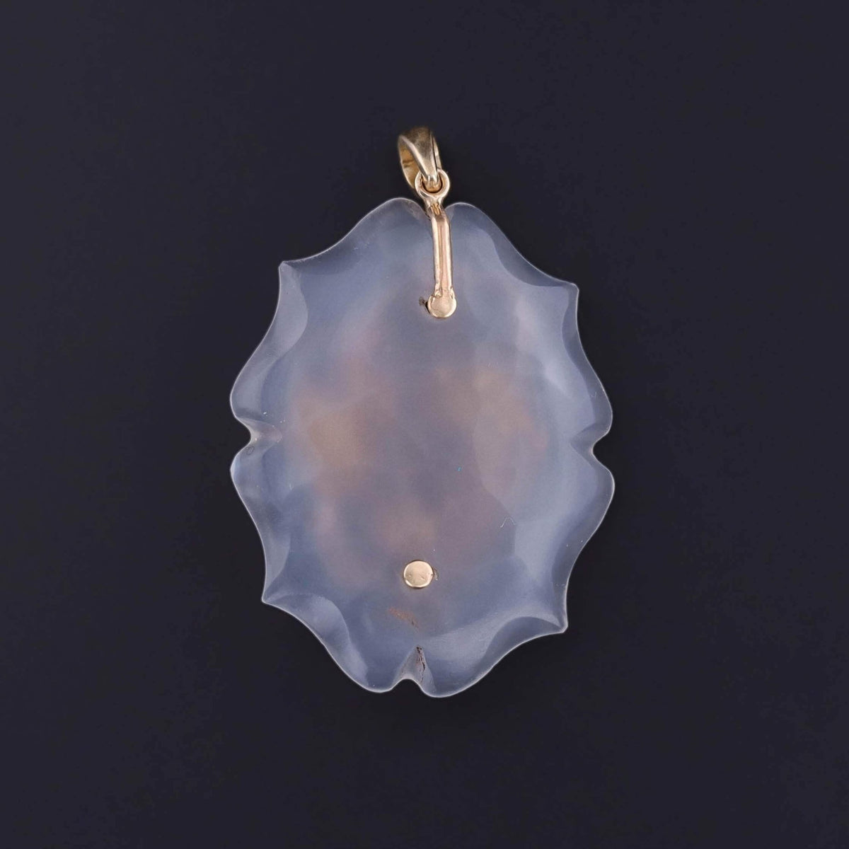 Antique Chalcedony Flower Pendant of 16k Gold - Trademark Antiques
