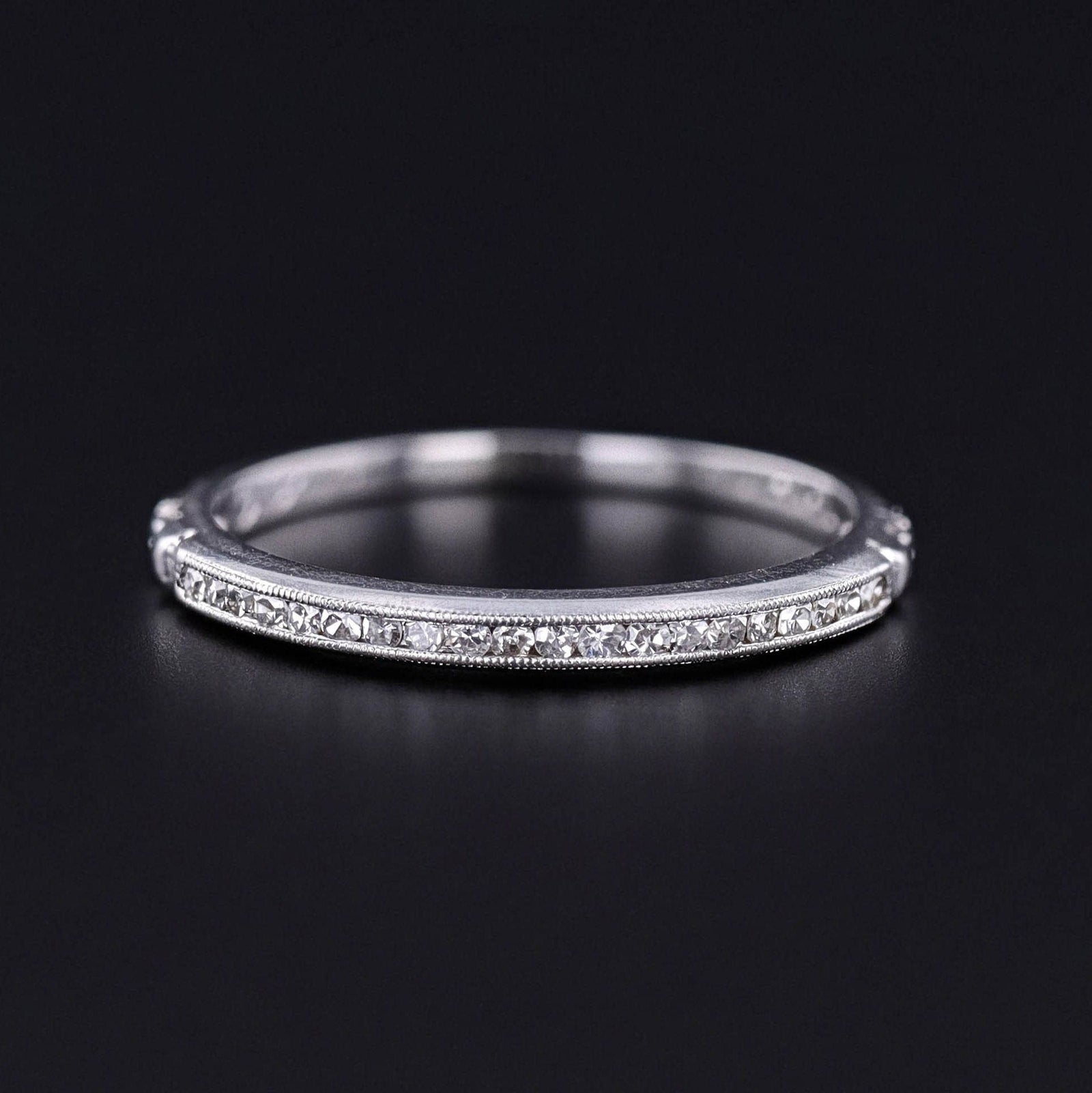 Antique Channel Set Diamond Ring of Platinum - Trademark Antiques