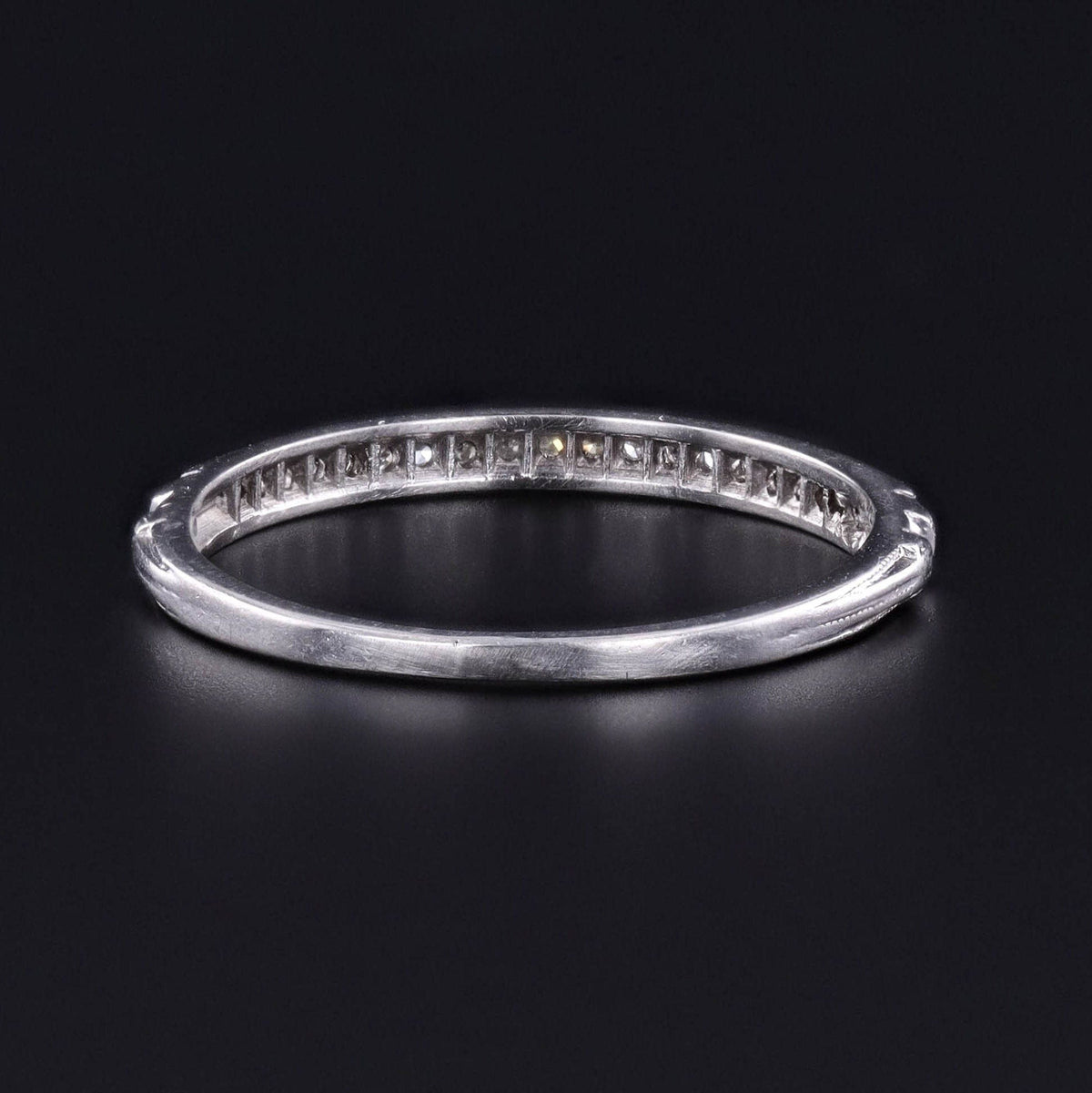 Antique Channel Set Diamond Ring of Platinum - Trademark Antiques