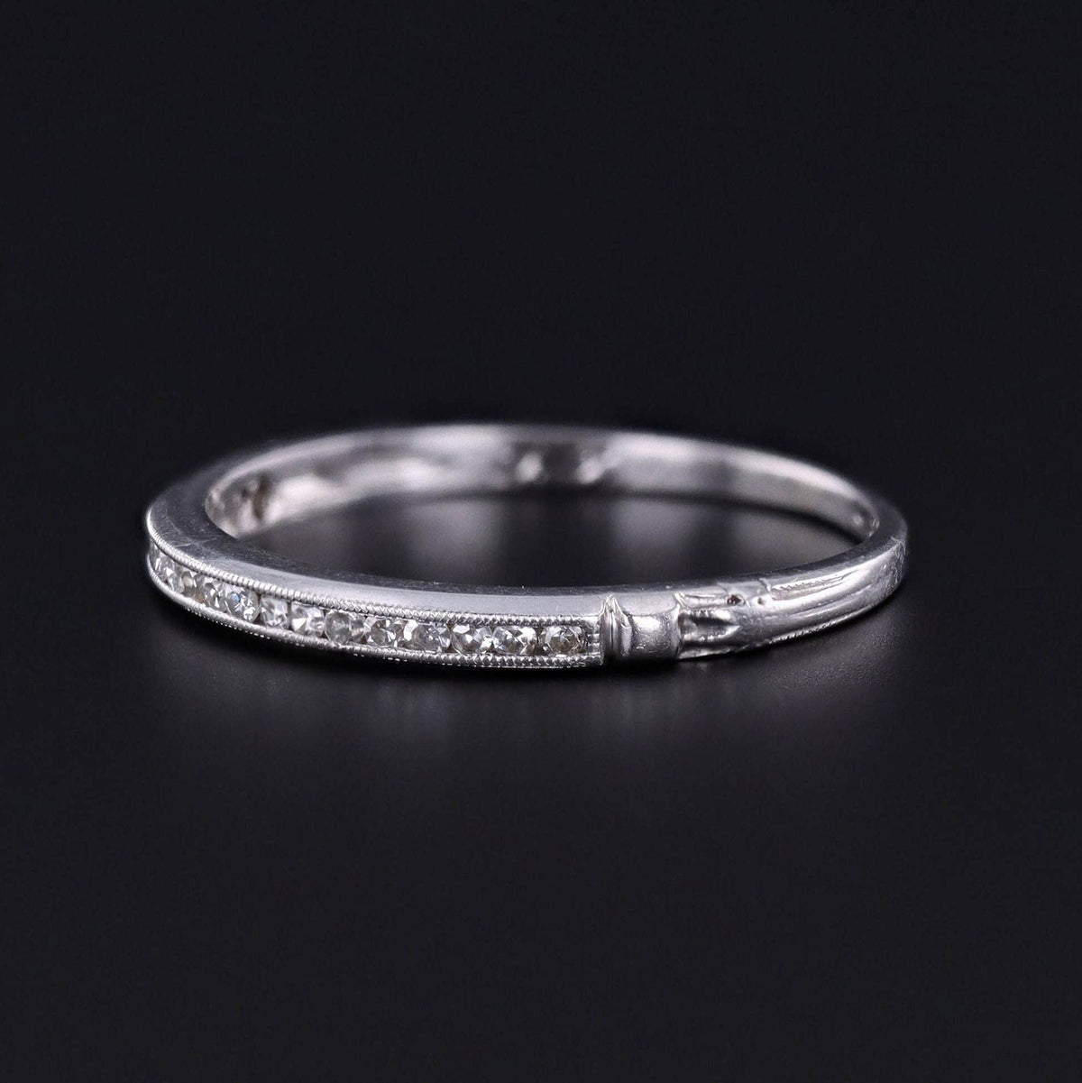 Antique Channel Set Diamond Ring of Platinum - Trademark Antiques