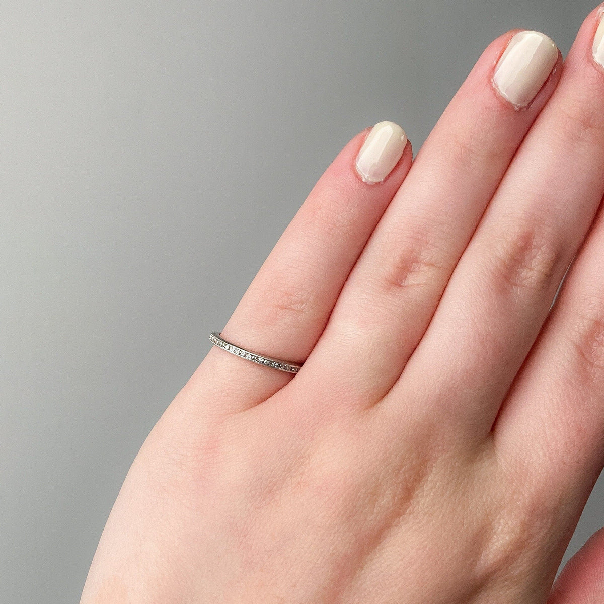 Antique Channel Set Diamond Ring of Platinum - Trademark Antiques