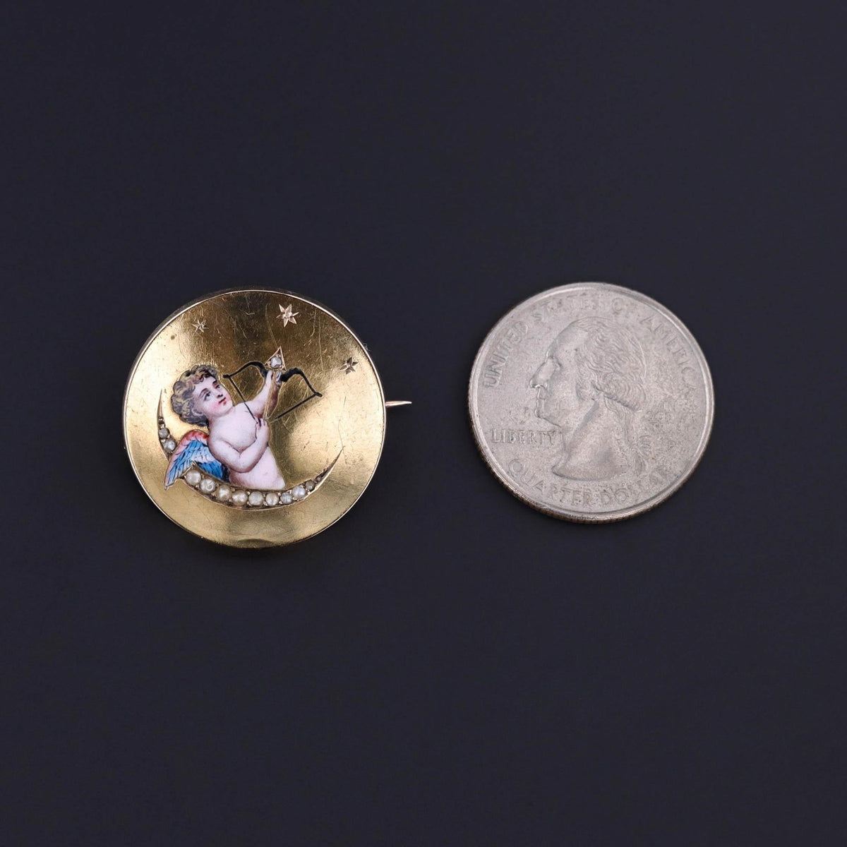 Antique Cherub Brooch of 14k Gold - Trademark Antiques