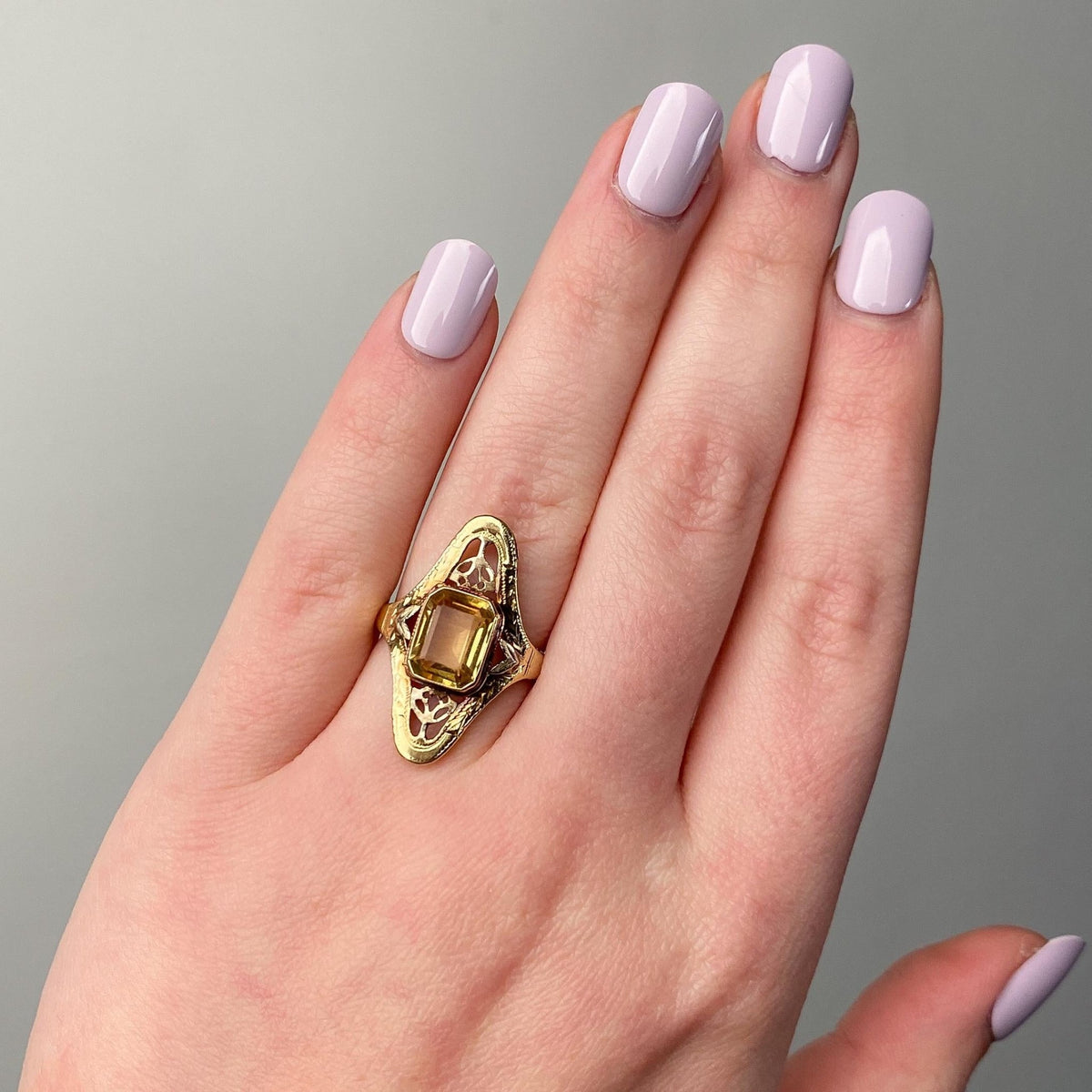 Antique Citrine Ring of 10k Gold - Trademark Antiques