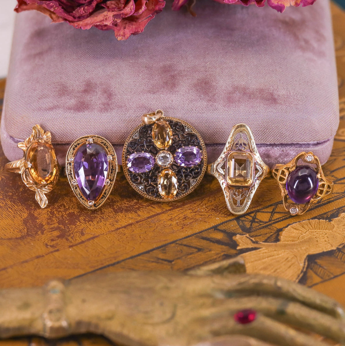 Antique Citrine Ring of 10k Gold - Trademark Antiques