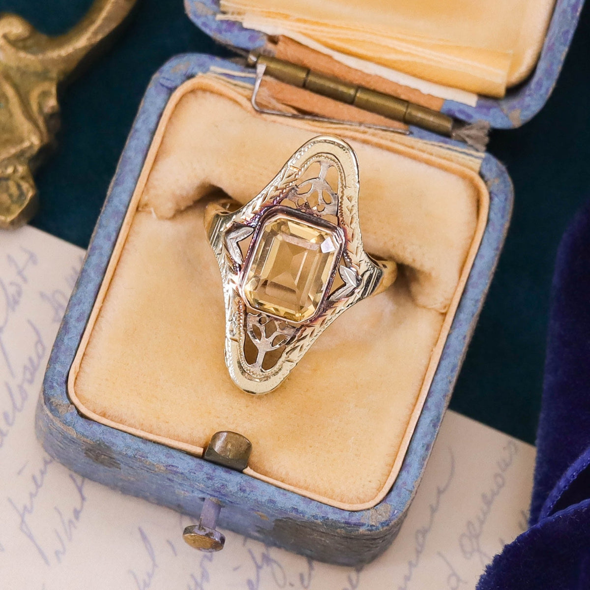 Antique Citrine Ring of 10k Gold - Trademark Antiques
