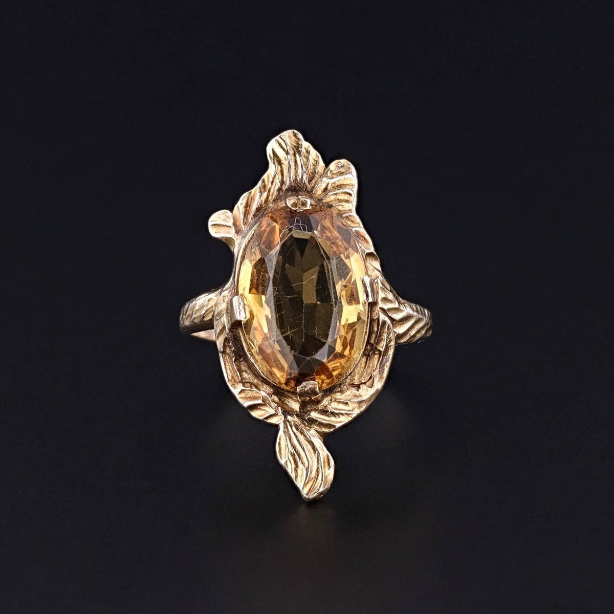 Antique Citrine Ring of 10k Gold - Trademark Antiques