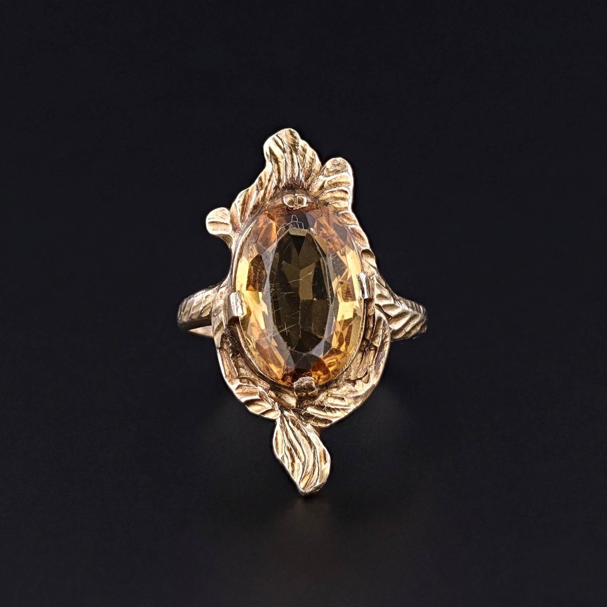 Antique Citrine Ring of 10k Gold - Trademark Antiques