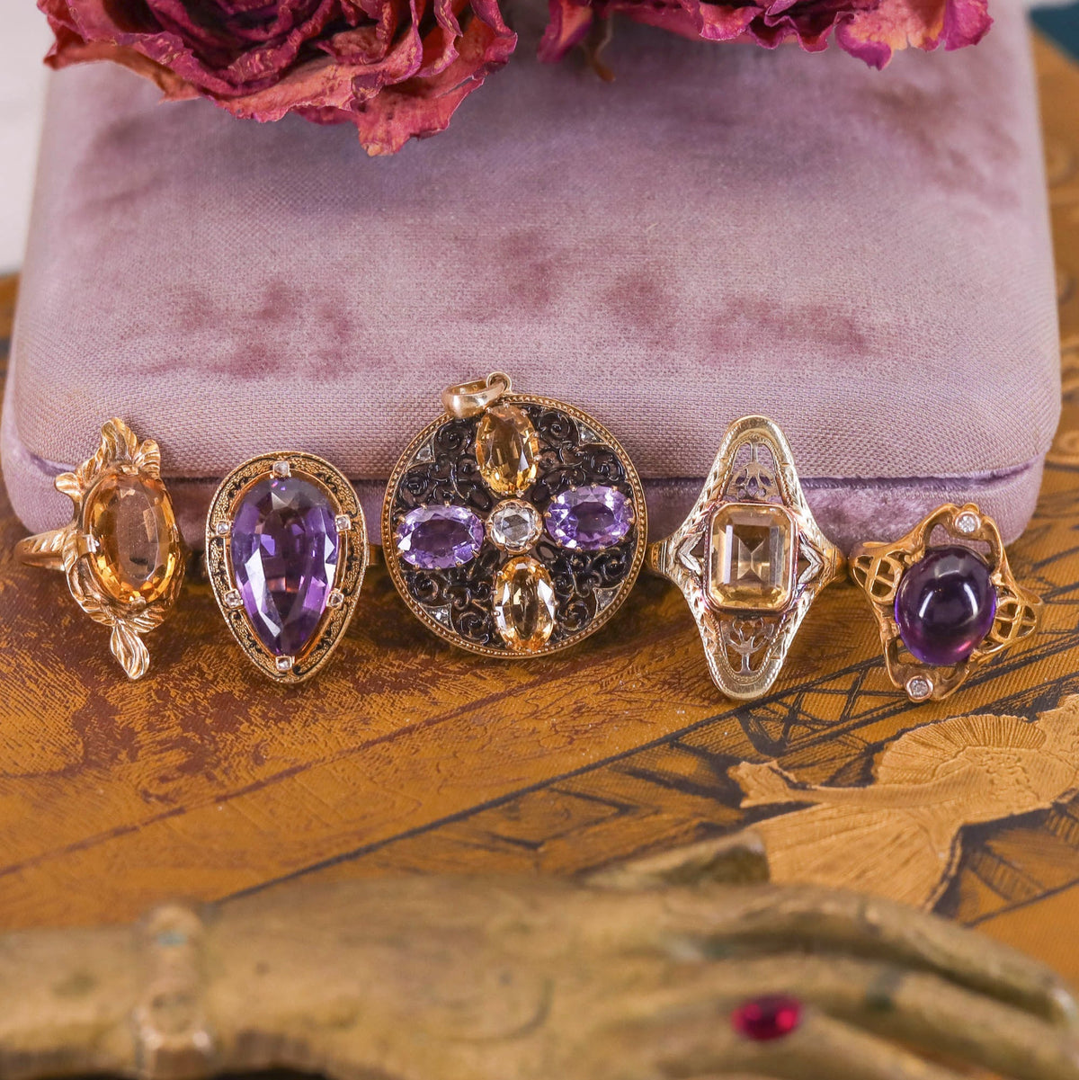 Antique Citrine Ring of 10k Gold - Trademark Antiques