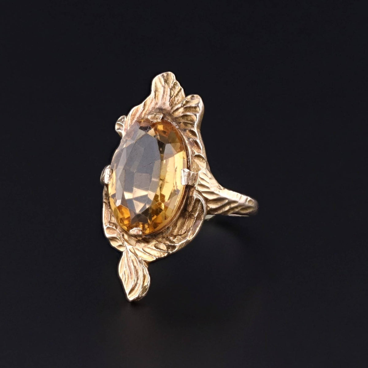 Antique Citrine Ring of 10k Gold - Trademark Antiques