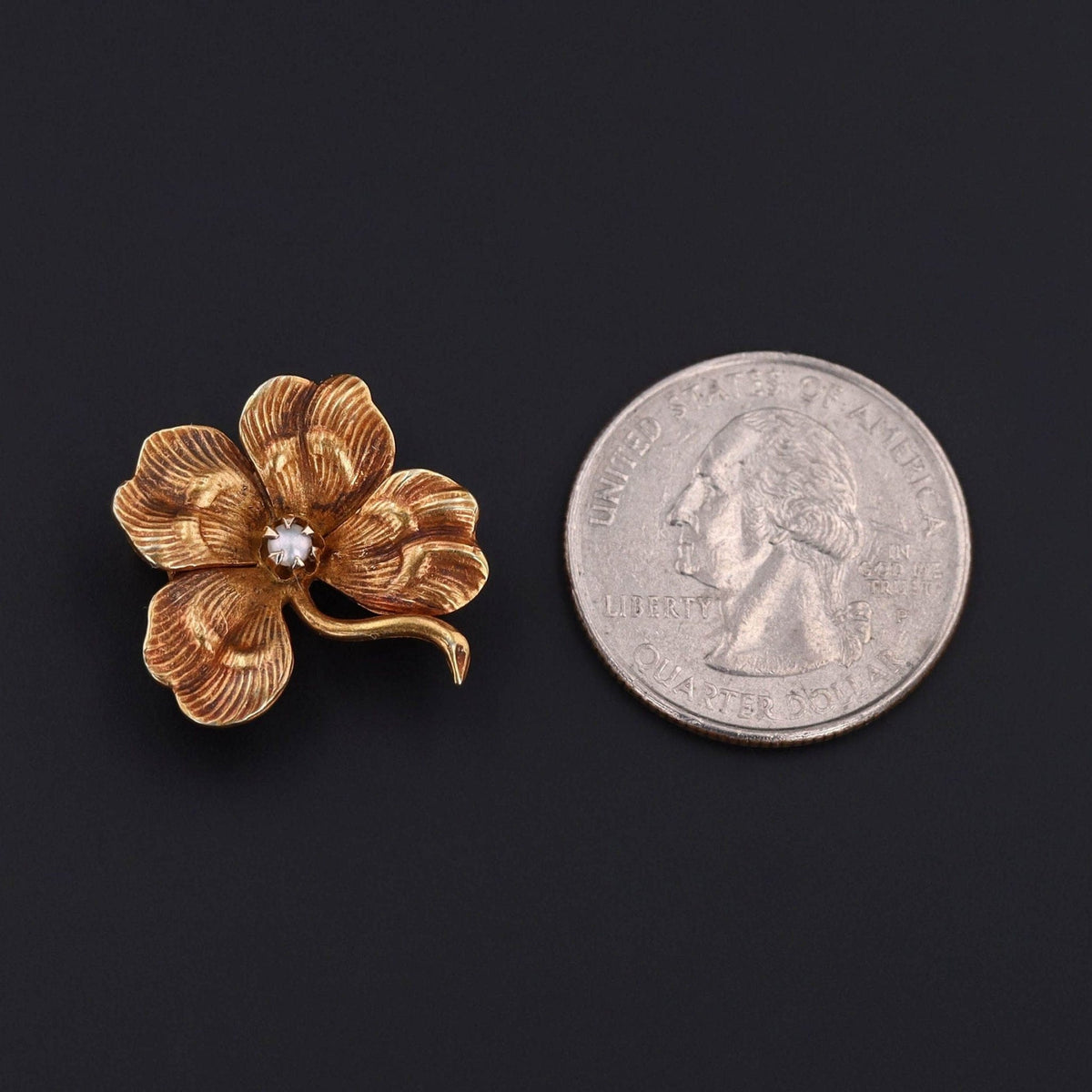 Antique Clover Brooch of 10k Gold - Trademark Antiques