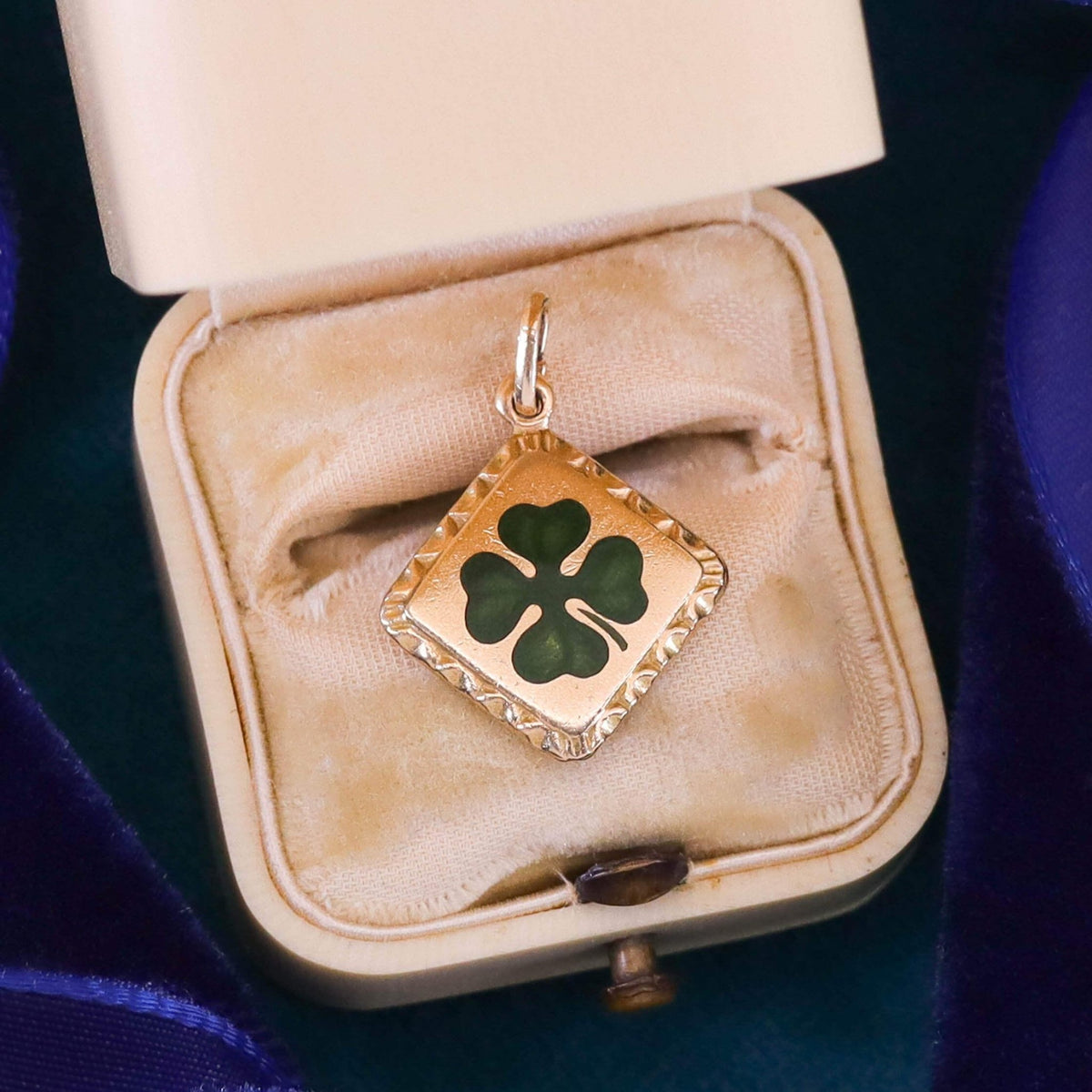 Antique Clover Charm of 14k Gold - Trademark Antiques