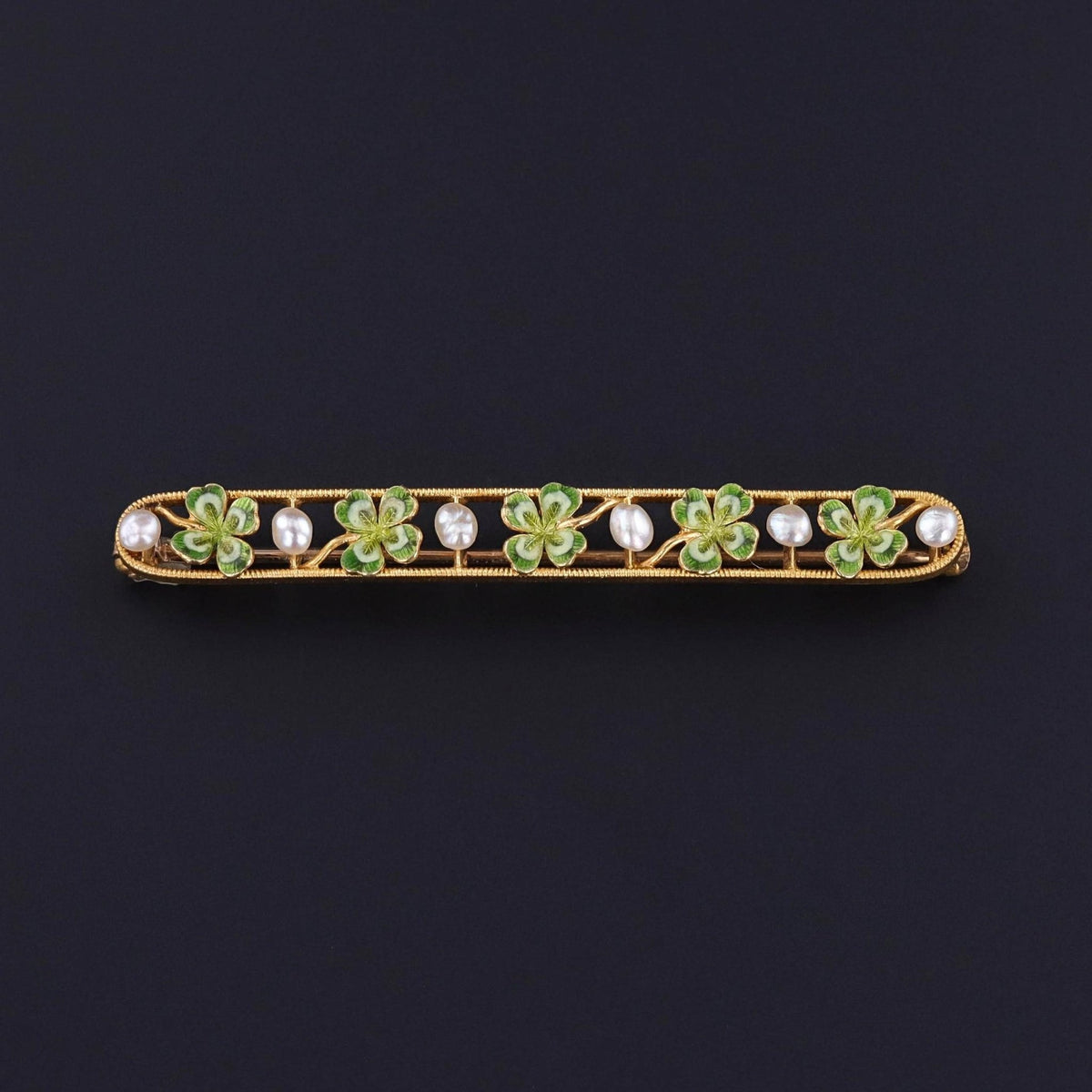 Antique Clover Pin of 14k Gold - Trademark Antiques