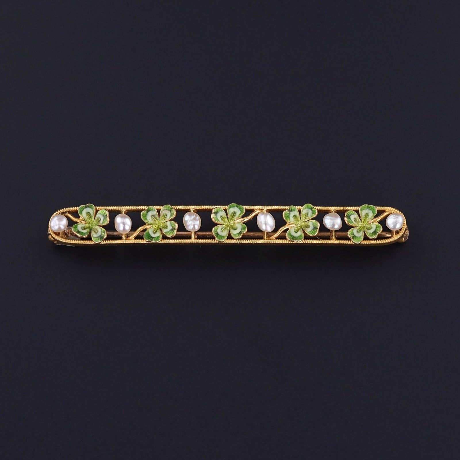 Antique Clover Pin of 14k Gold - Trademark Antiques