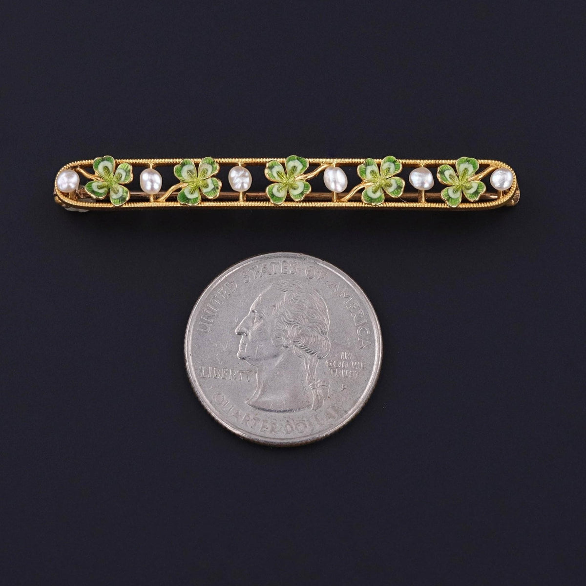 Antique Clover Pin of 14k Gold - Trademark Antiques