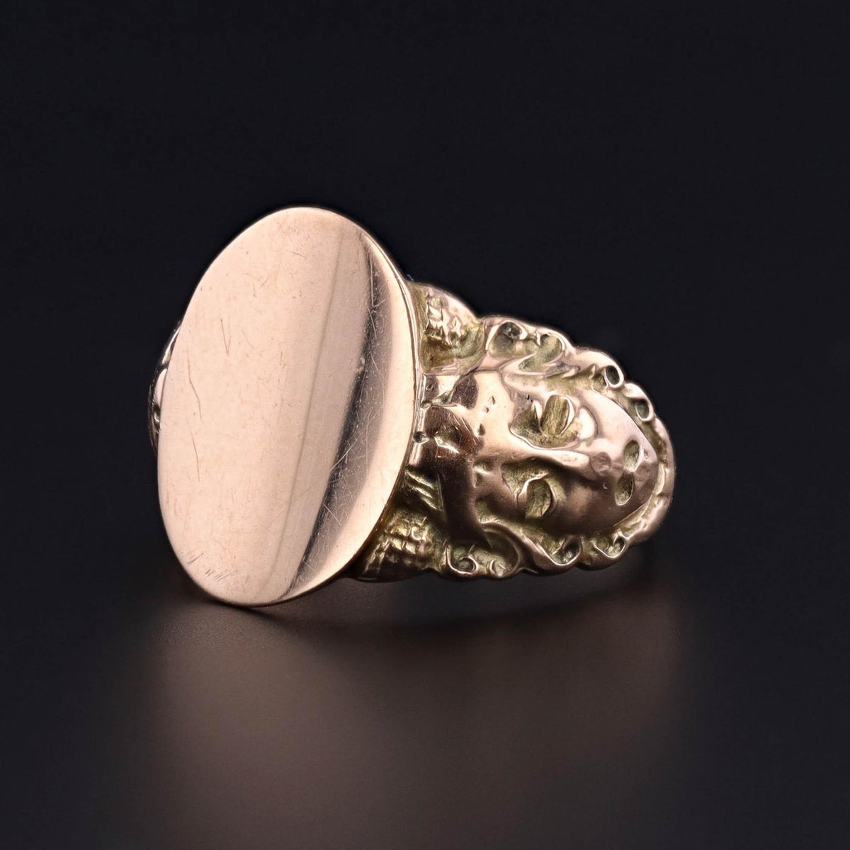 Antique Comedy and Tragedy Signet Ring of 10k Gold - Trademark Antiques