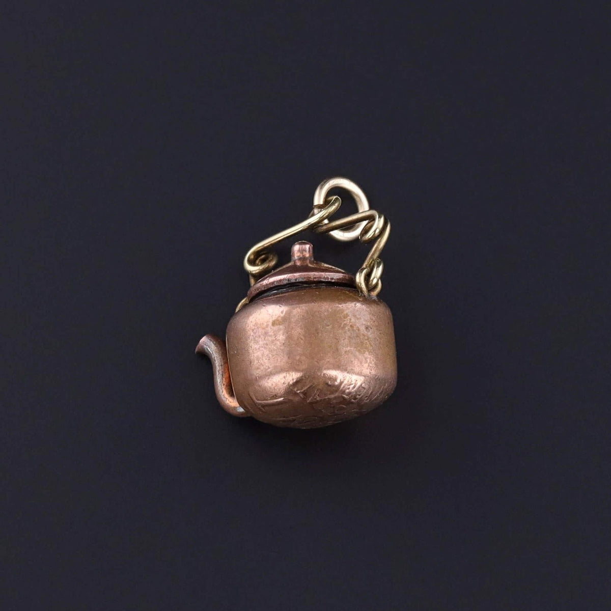 Antique Copper Teapot Charm from a US Penny - Trademark Antiques