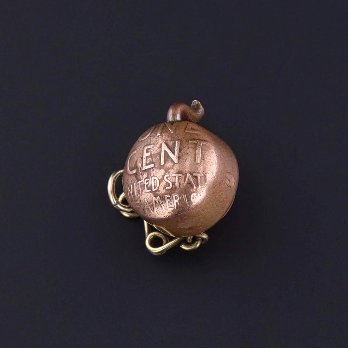 Antique Copper Teapot Charm from a US Penny - Trademark Antiques