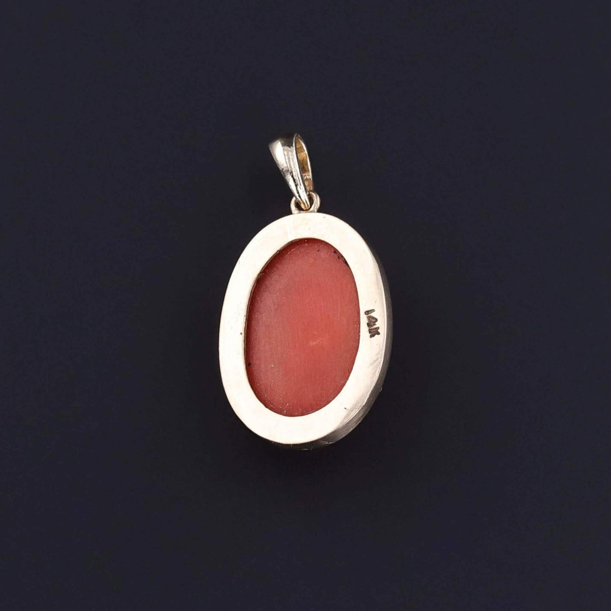 Antique Coral Cherub Pendant of 14k Gold - Trademark Antiques