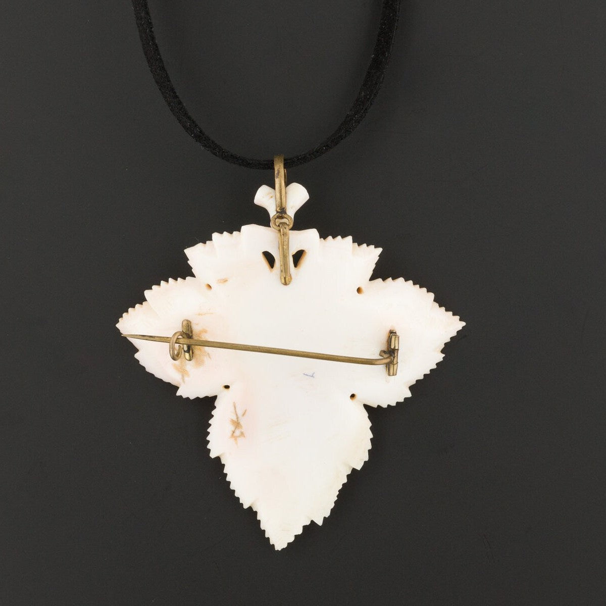 Antique Coral Leaf Pendant - Trademark Antiques