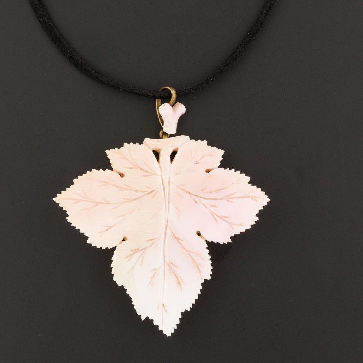 Antique Coral Leaf Pendant - Trademark Antiques