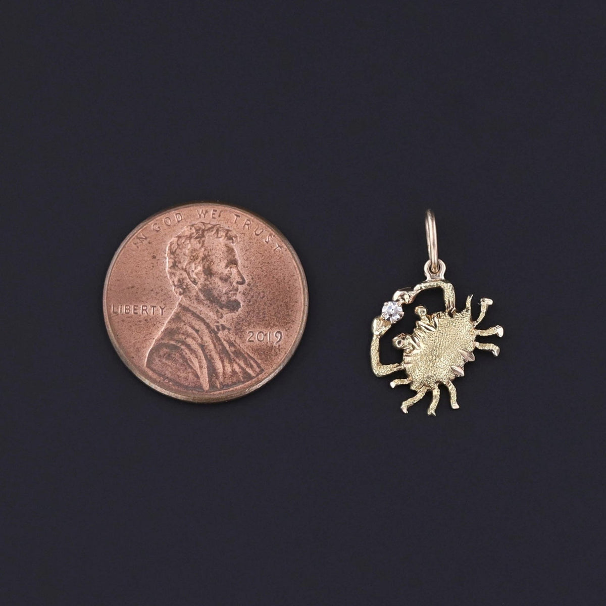 Antique Crab Charm of 10k Gold - Trademark Antiques