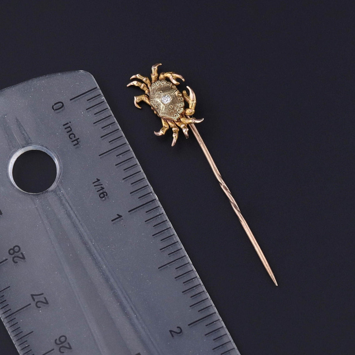 Antique Crab Stickpin of 14k Gold - Trademark Antiques