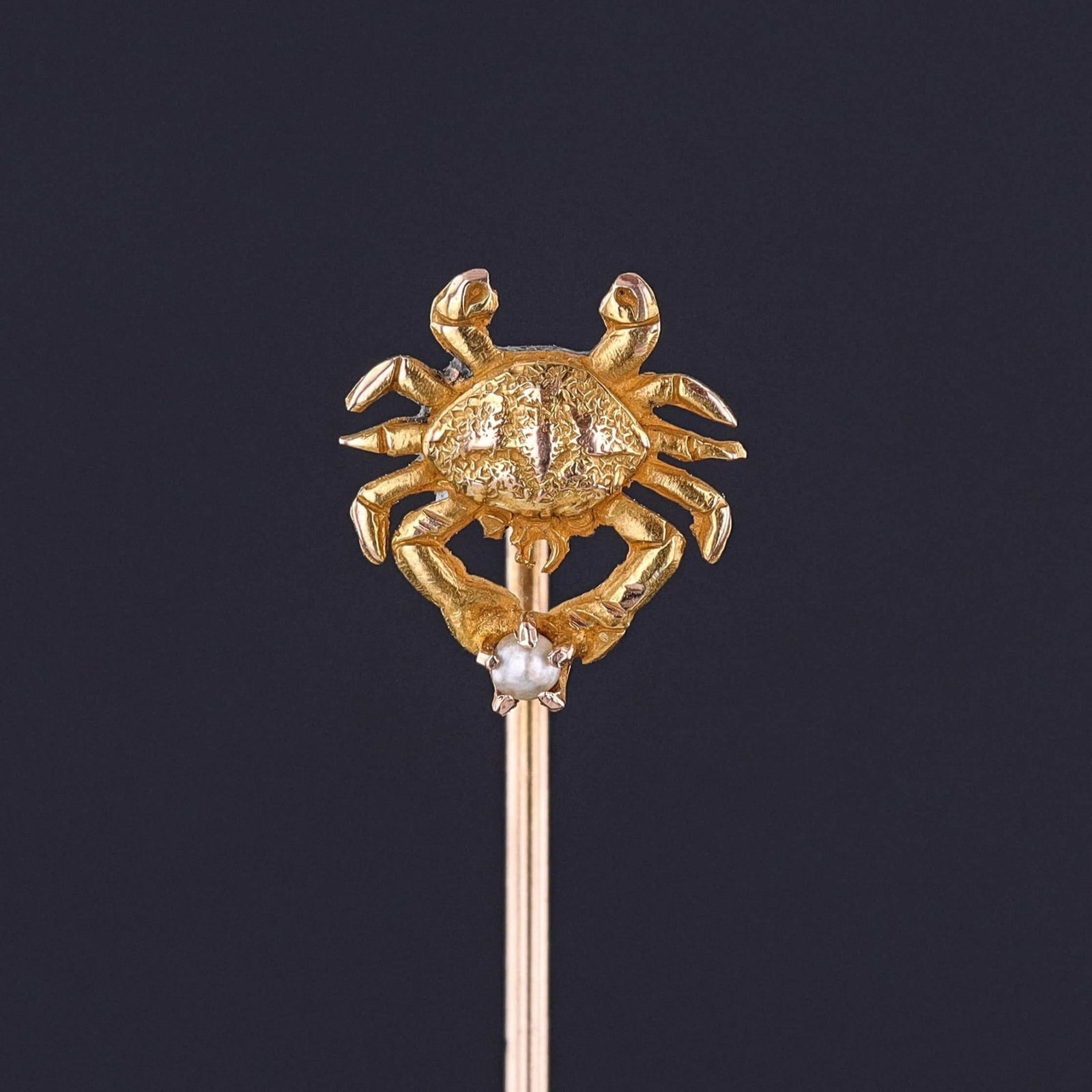 Antique Crab Stickpin with Pearl - Trademark Antiques