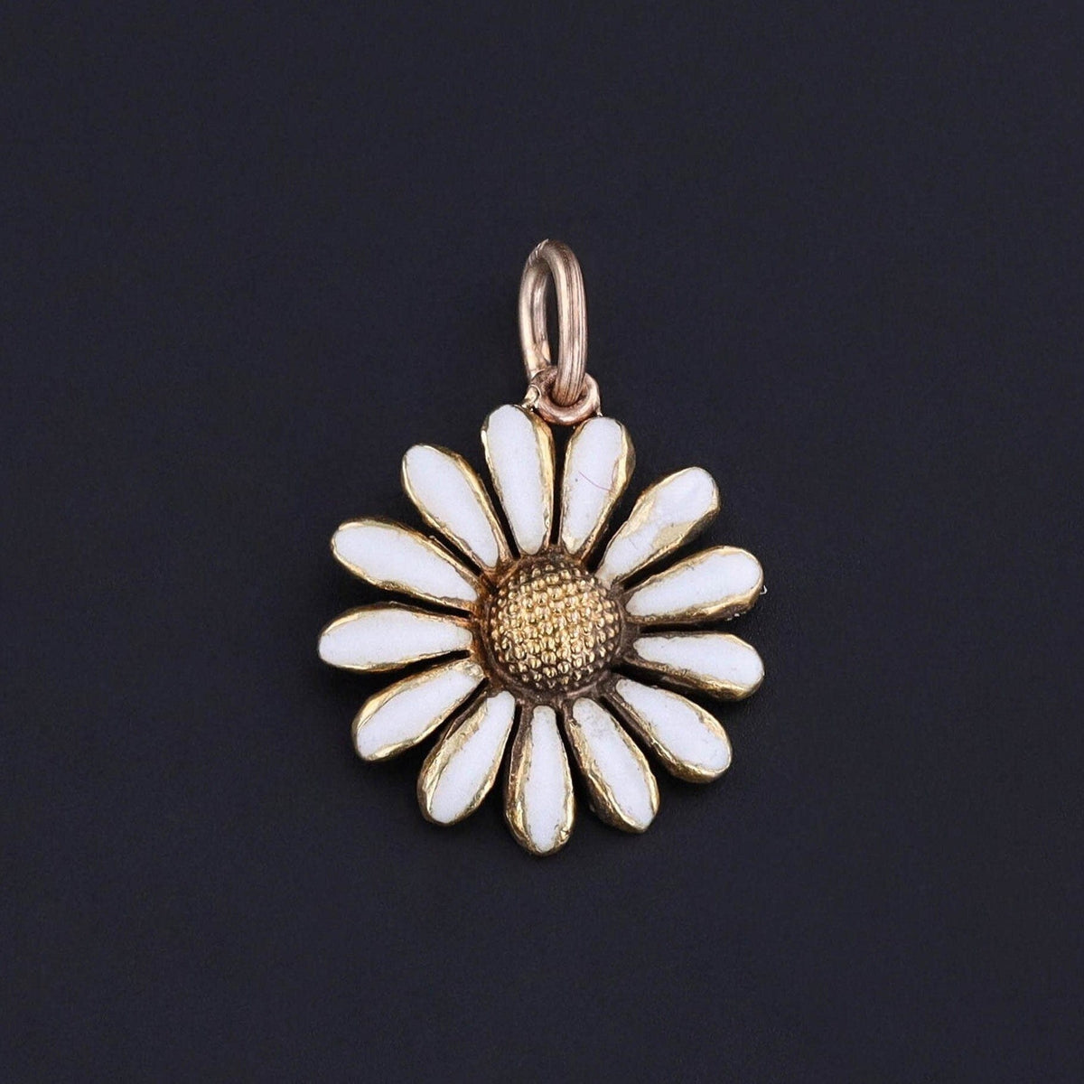 Antique Daisy Charm of 14k Gold - Trademark Antiques