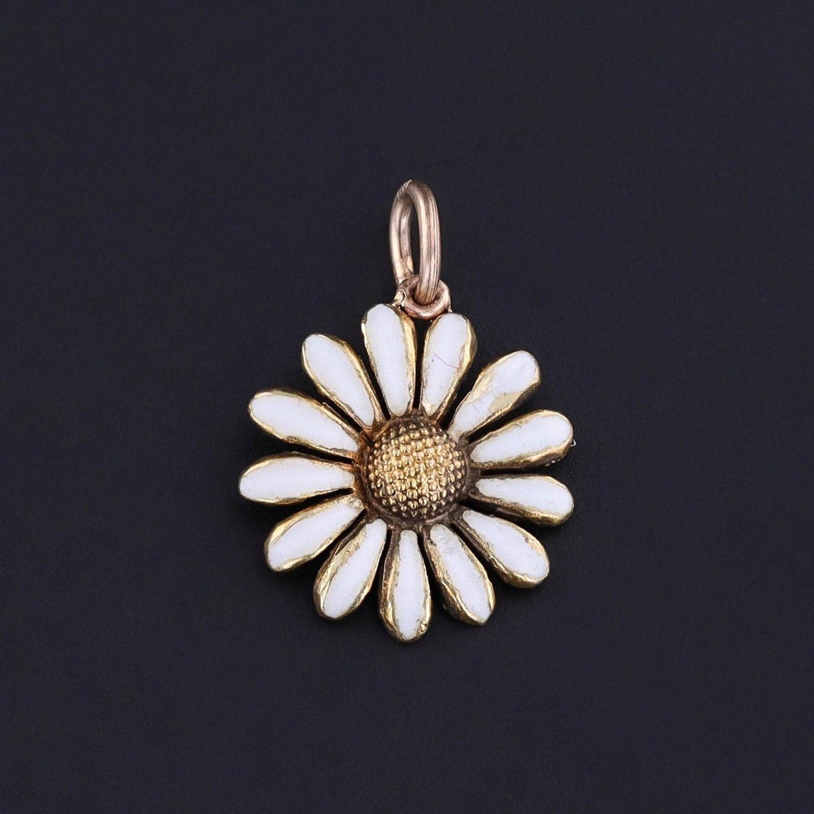 Antique Daisy Charm of 14k Gold - Trademark Antiques