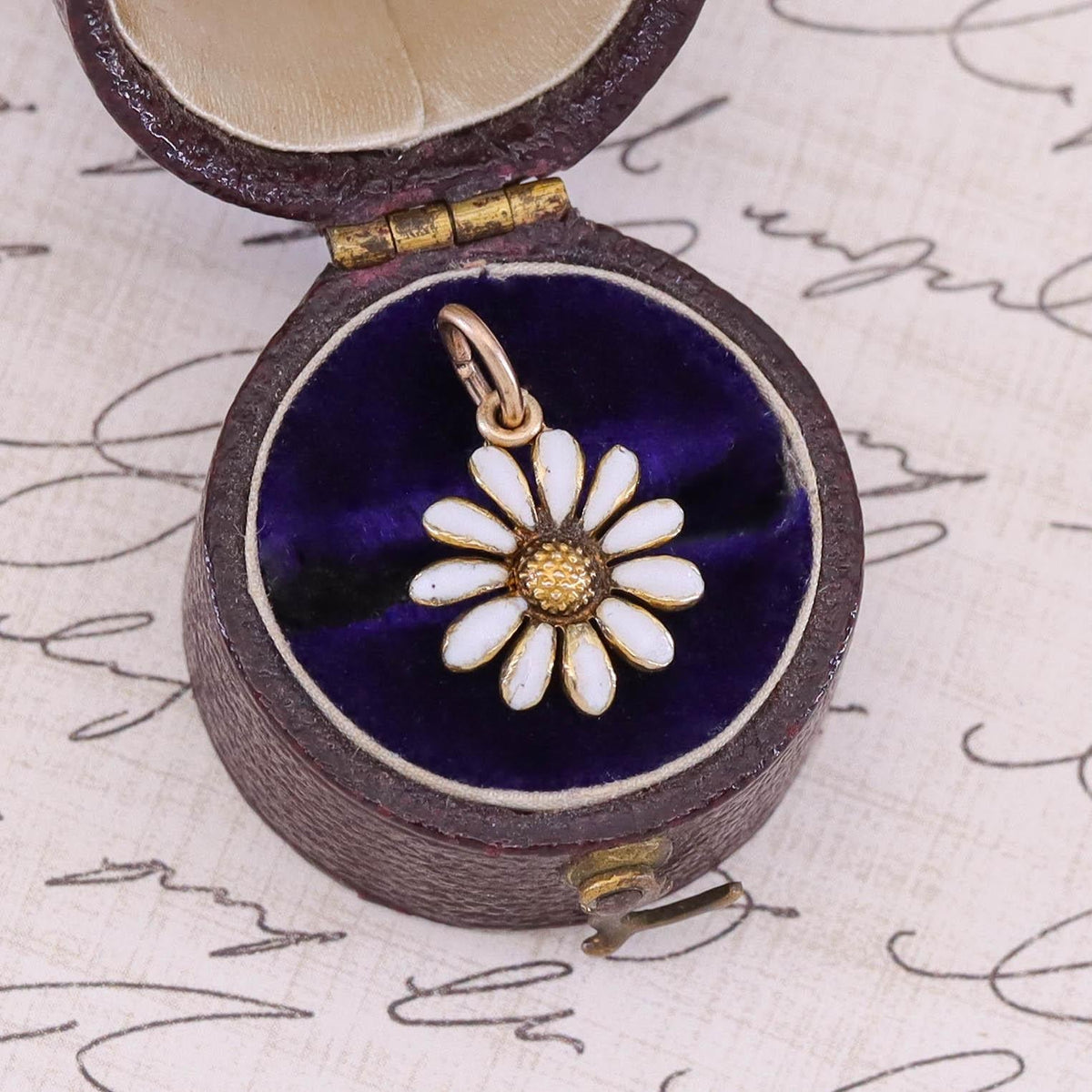 Antique Daisy Charm of 14k Gold - Trademark Antiques