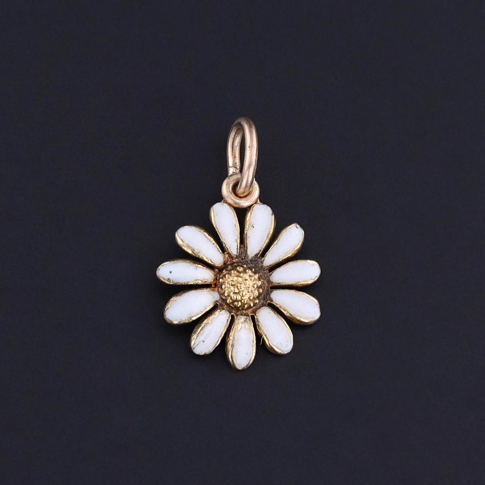 Antique Daisy Charm of 14k Gold - Trademark Antiques